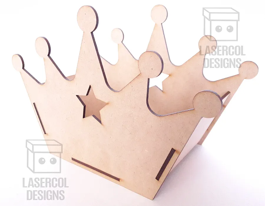 Crown Shaped Box (4 sizes, 3 Styles) - Laser Cut Files product image (7)