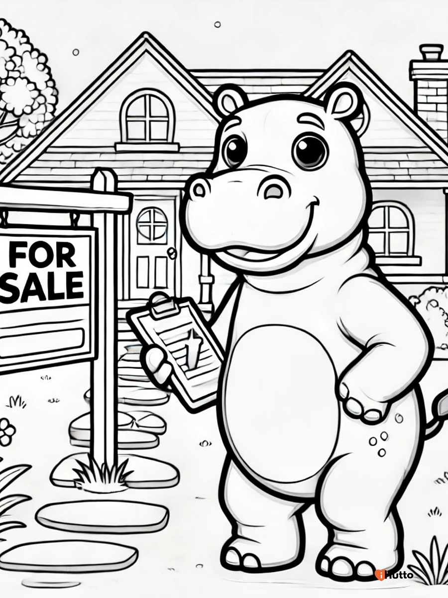 Hippos in Hutto Coloring Pages – Instant Download product image (10)