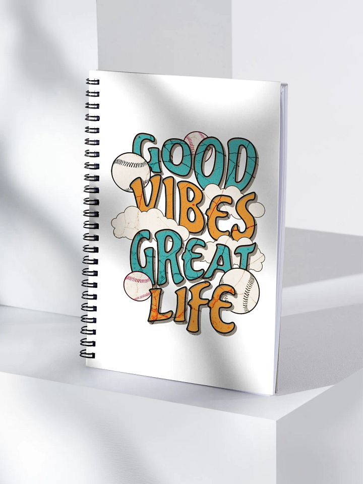 Good Vibes Great Life Baseball Spiral Notebook product image (1)