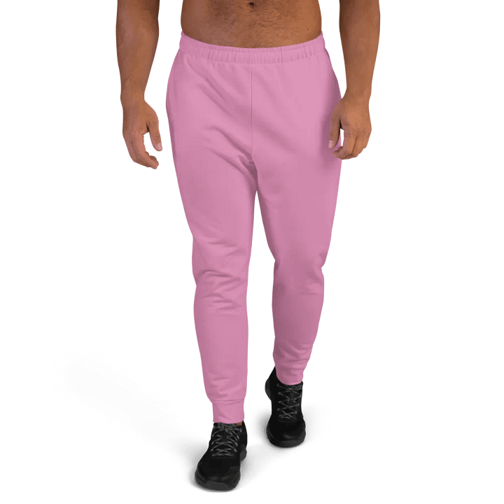 Plain Medium Carnation Pink True Summer Recycled Polyester Premium Men's Joggers by Treasure Pie product image (1)