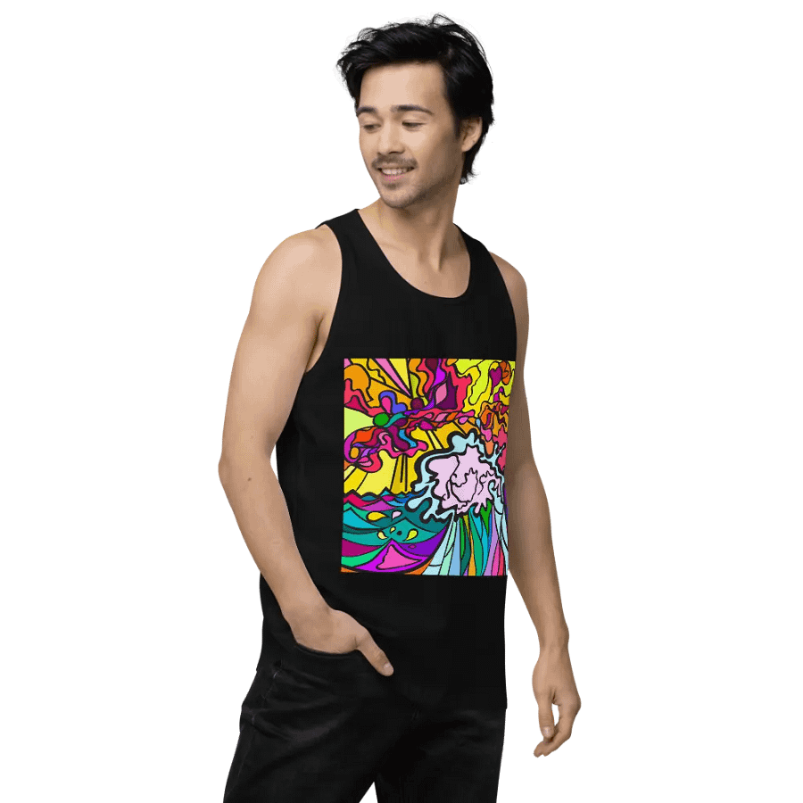 Vibrant Swirls Men's Tank Top - Wave at Sunset product image (10)