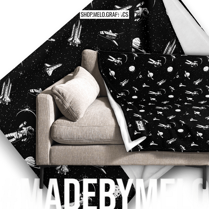 Spaced Out B&W - Blanket | #MadeByMELO product image (1)