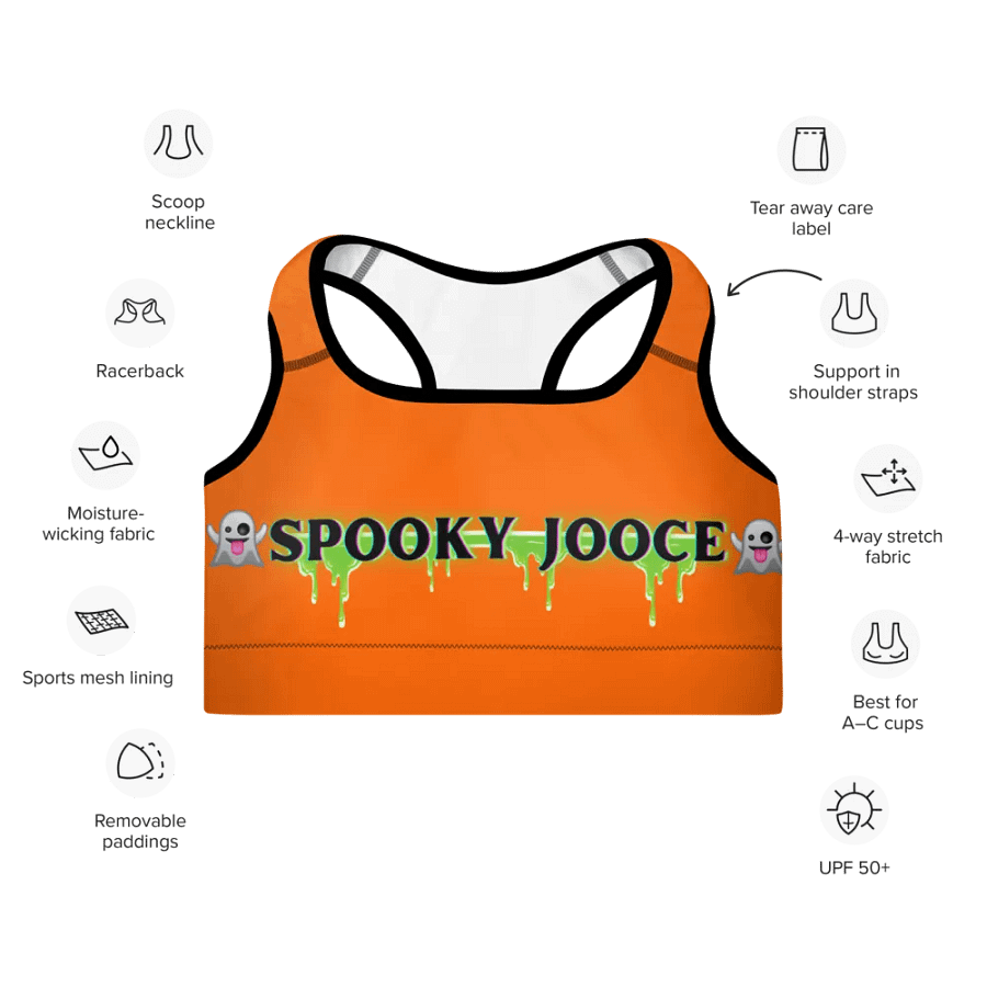 SPOOKY JOOCE Padded Sports Bra -Orange product image (9)