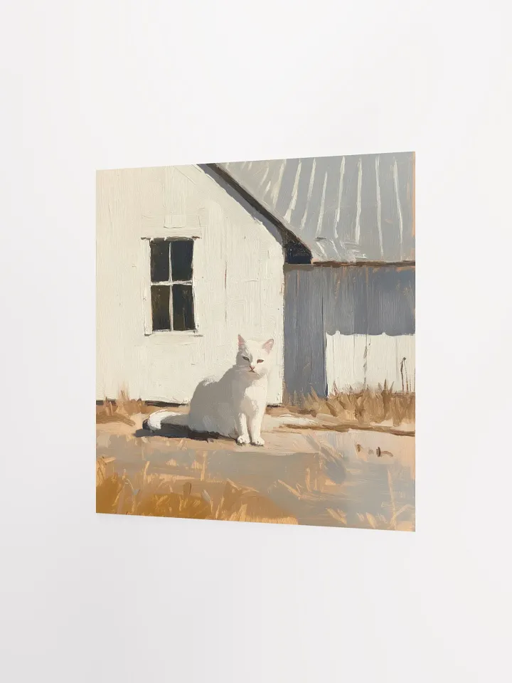 Modern Farmhouse: White Cat Art Print product image (2)