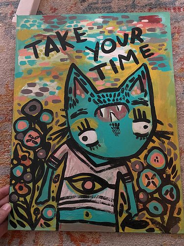 Take Your Time, acrylic on canvas board. See you tomorrow at Gather GR Night Market 6-9pm at 555 Monroe 🩷 I’ll be in the tiny...