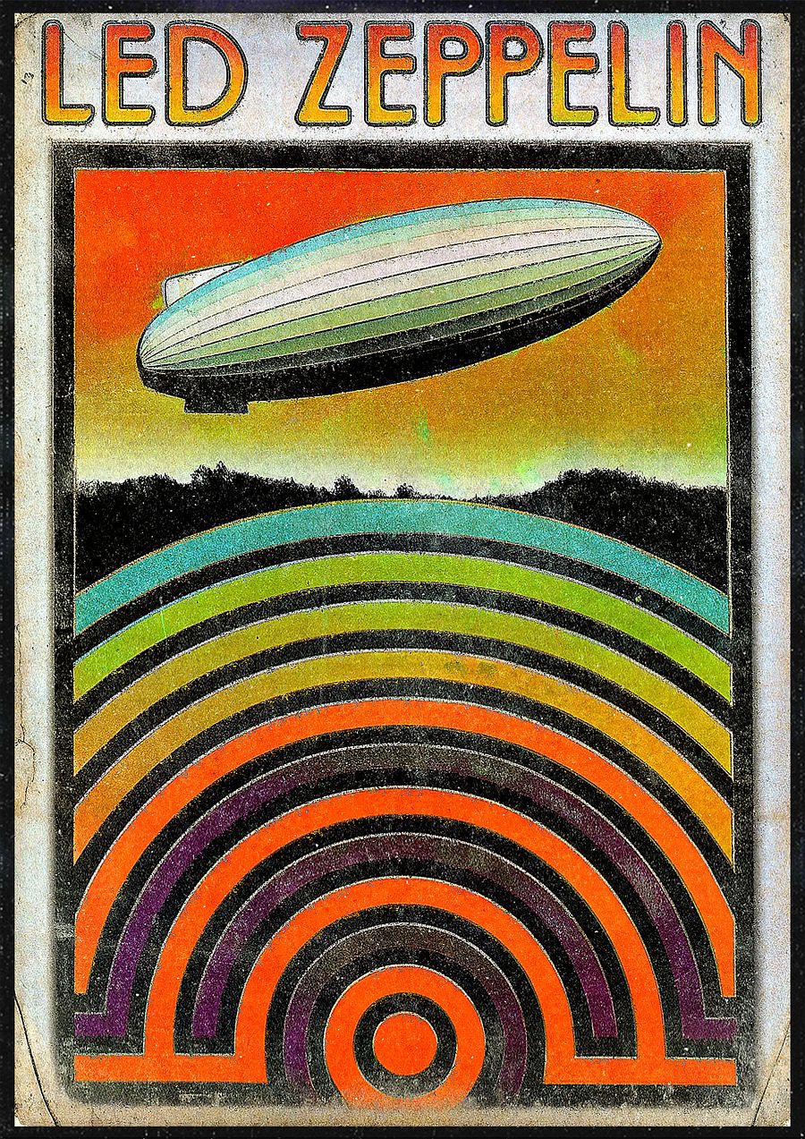 1970s Led Zeppelin Poster | Psychedelic Concert Rock Art Print Memorabilia | Iconic 70s Vintage Music Retro Wall Decor for Rock N Roll Fans product image (10)
