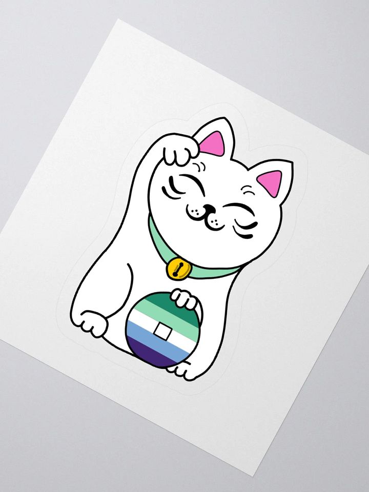 Maneki neko gay man pride sticker product image (6)