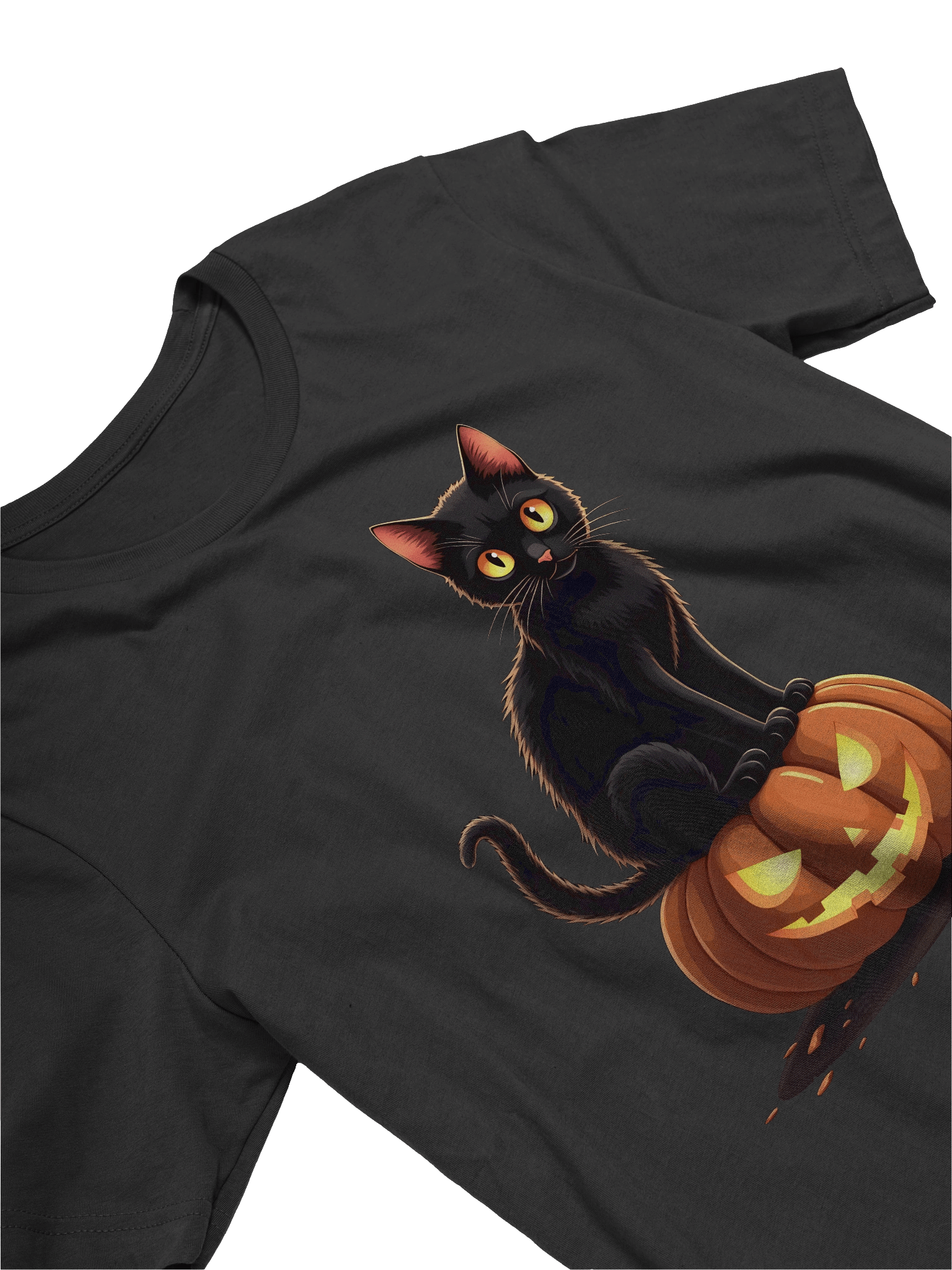 Glowing Jack-O'-Lantern Cat T-Shirt product image (29)
