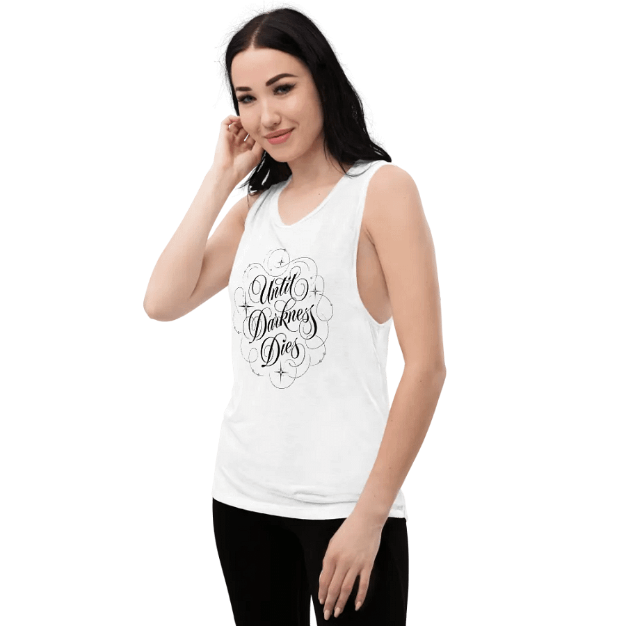 Until Darkness Dies (swirls design) Bella+Canvas Women's Flowy Muscle Tank product image (55)