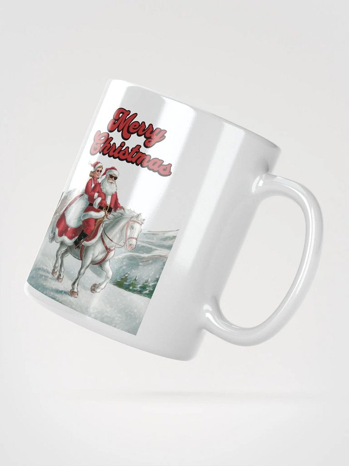 Mr. and Mrs. Santa Claus Horse Riding White Mug product image (4)