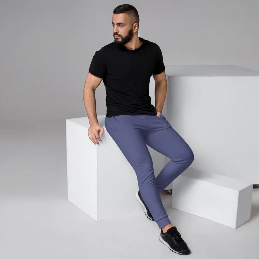 Plain Dark Purple Soft Summer Recycled Polyester Premium Men's Joggers by Treasure Pie product image (3)