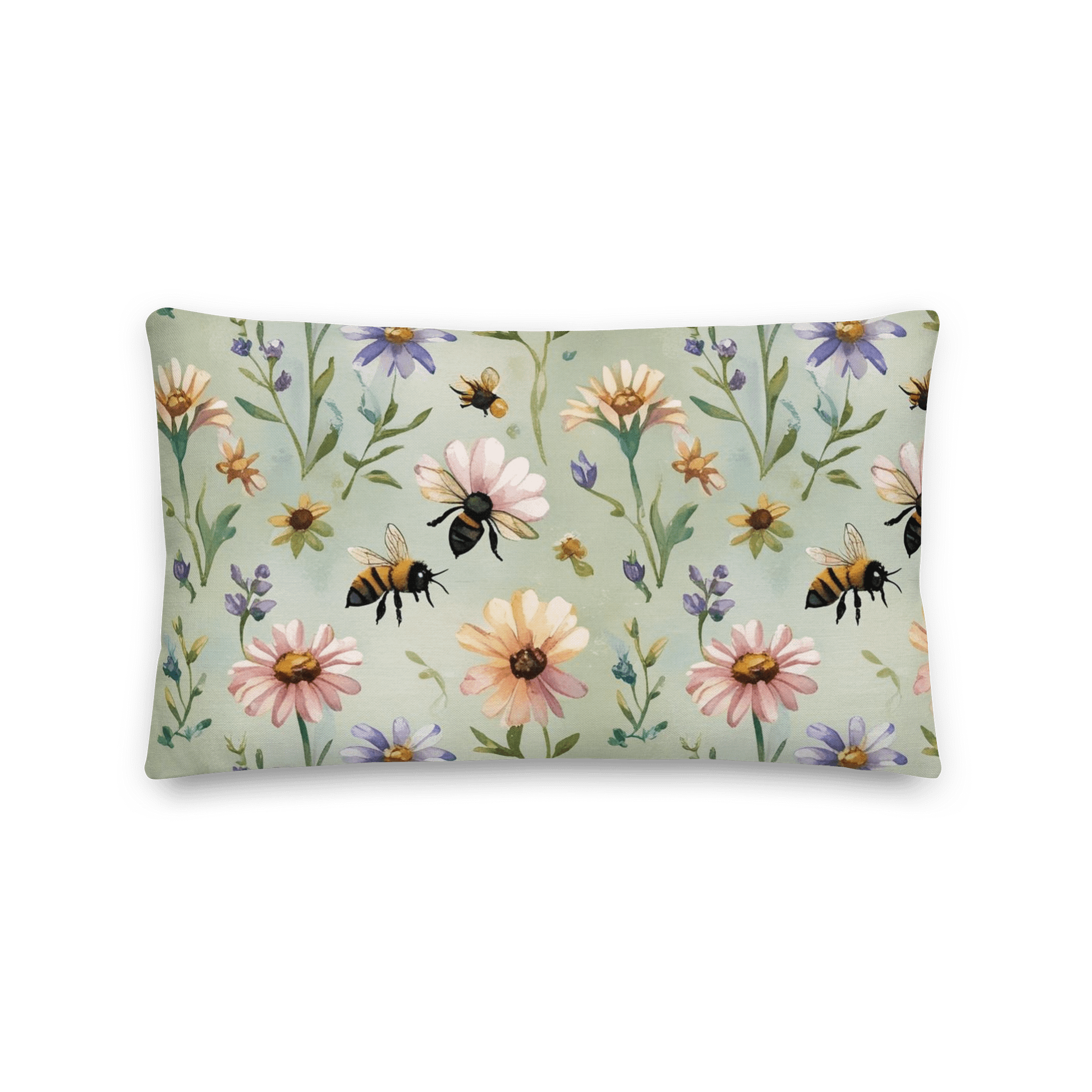 Buzzing Blooms All-Over Pillow product image (2)
