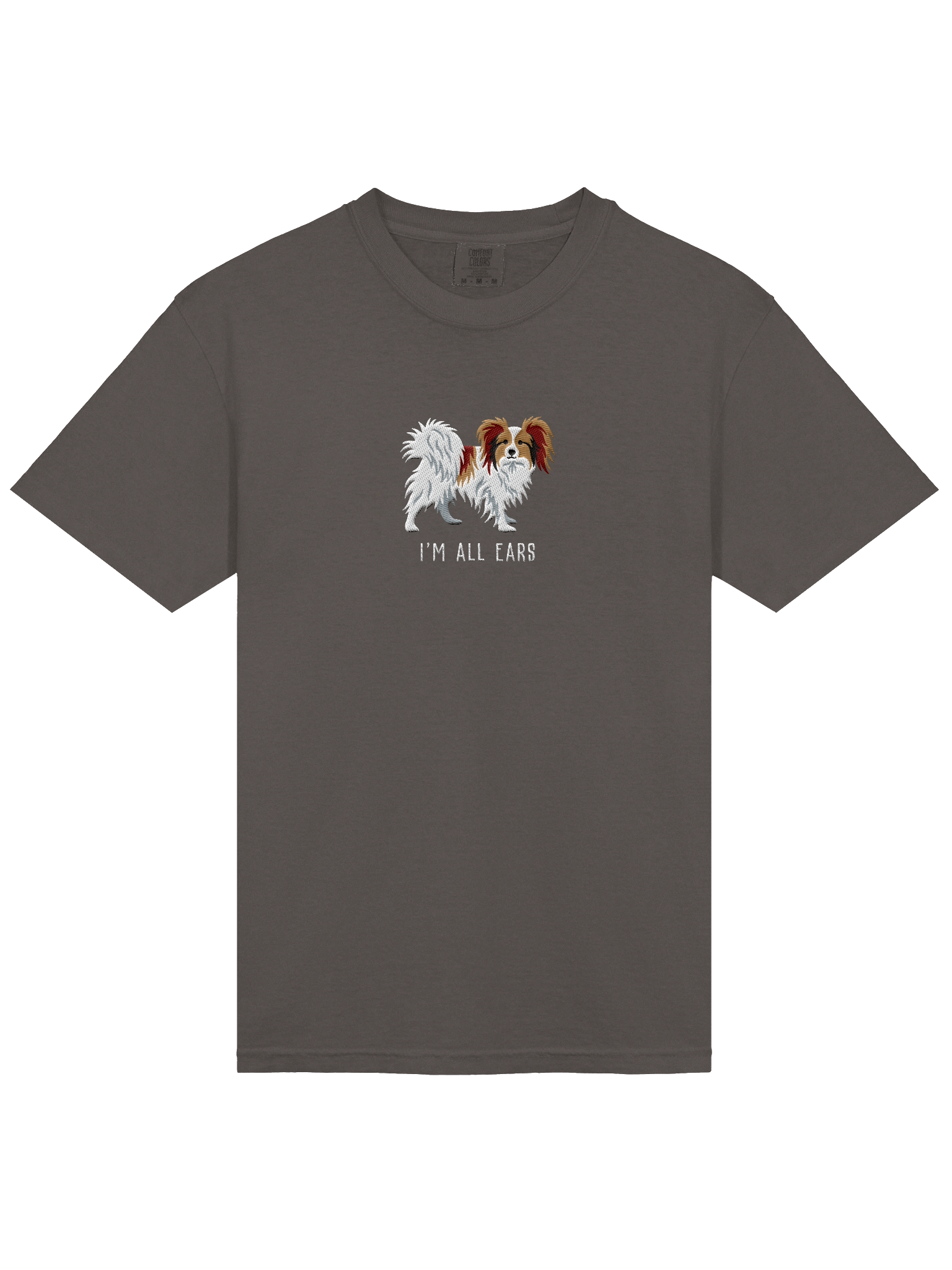 I'm All Ears T-Shirt(Embroidered) of a Papillon(Sable & White) product image (14)