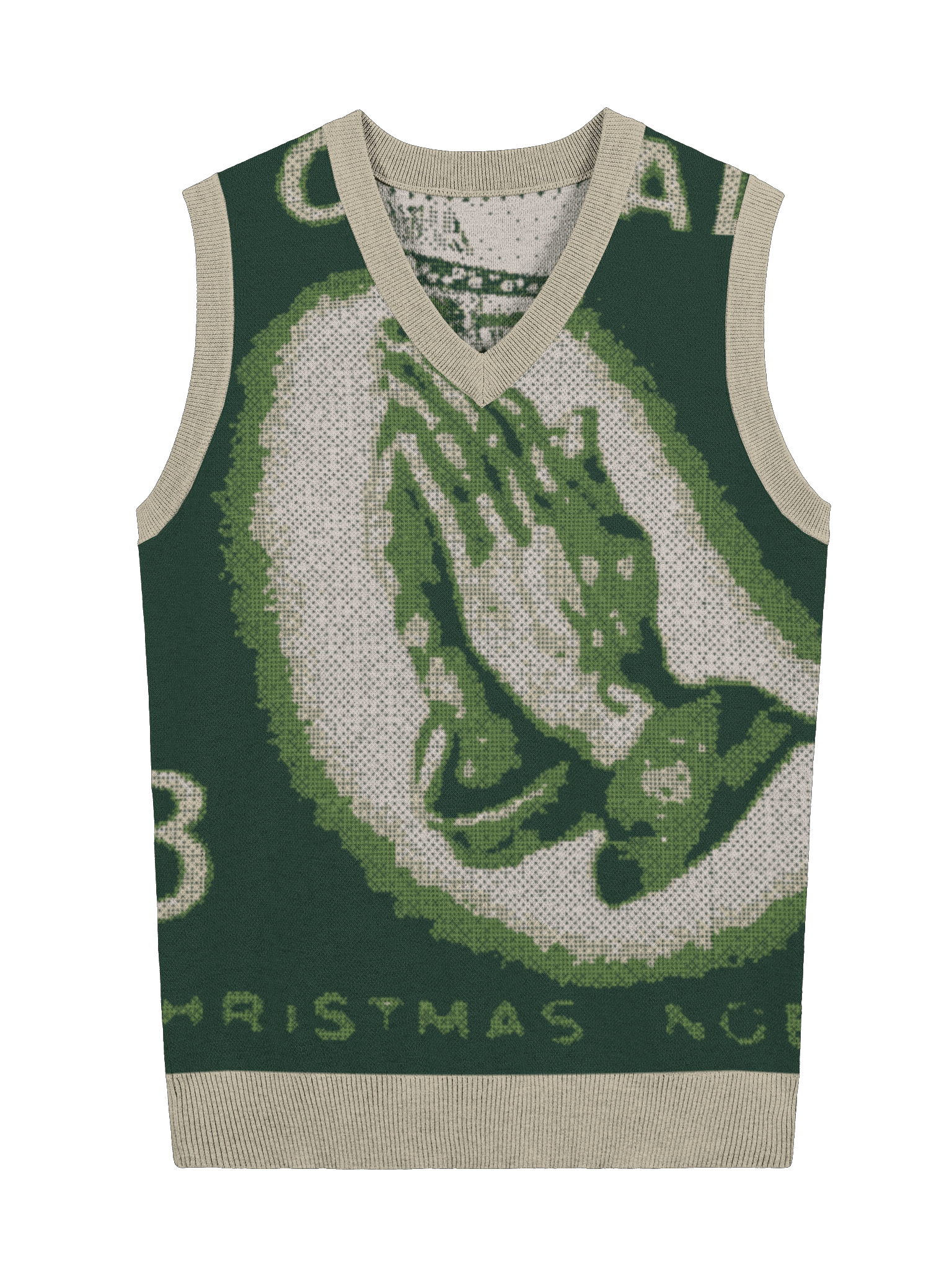 Canadian Christmas Noel Knitted Vest Green product image (1)