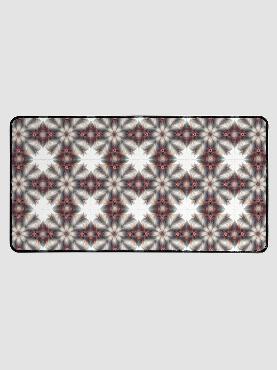 Desk Mat (31.5x15.5 inches) - Geometric Floral Pattern in Pale Oranges and Greens product image (1)