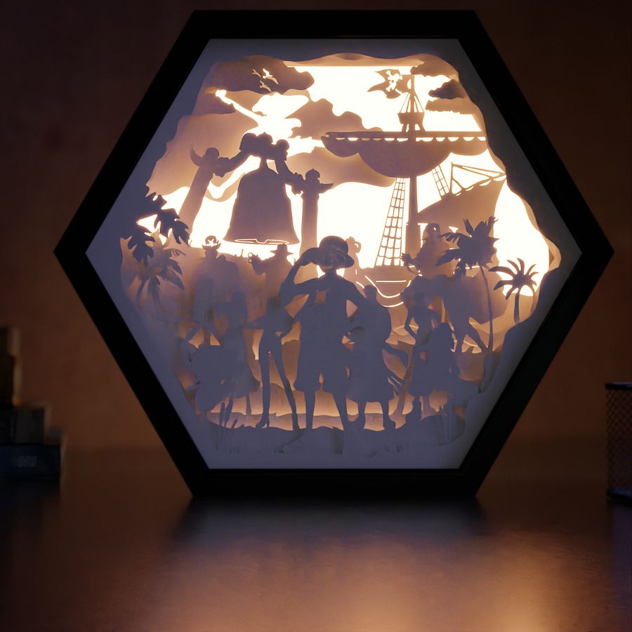 One Piece Lightbox template 2 in 1 - PDF PNG SVG DXF + Video Tutorial product image (3)