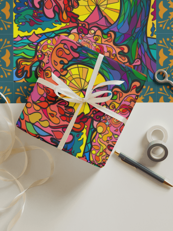 Coastal Escape - Vibrant Swirls Wrapping Paper Set – Marine Life Collection product image (4)