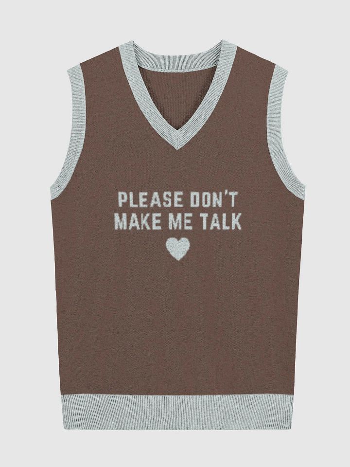 PLEASE DON'T MAKE ME TALK (light blue and brown) knitwear vest product image (3)