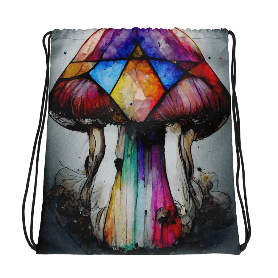 Surreal Spectrum Mushroom Drawstring Bag product image (1)