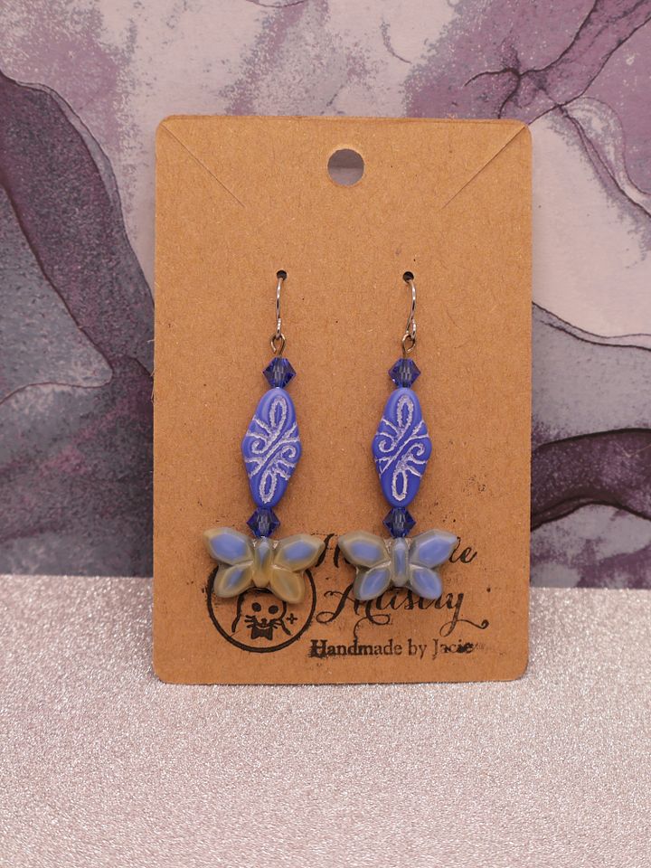 Blue Butterfly Drop Earrings product image (1)