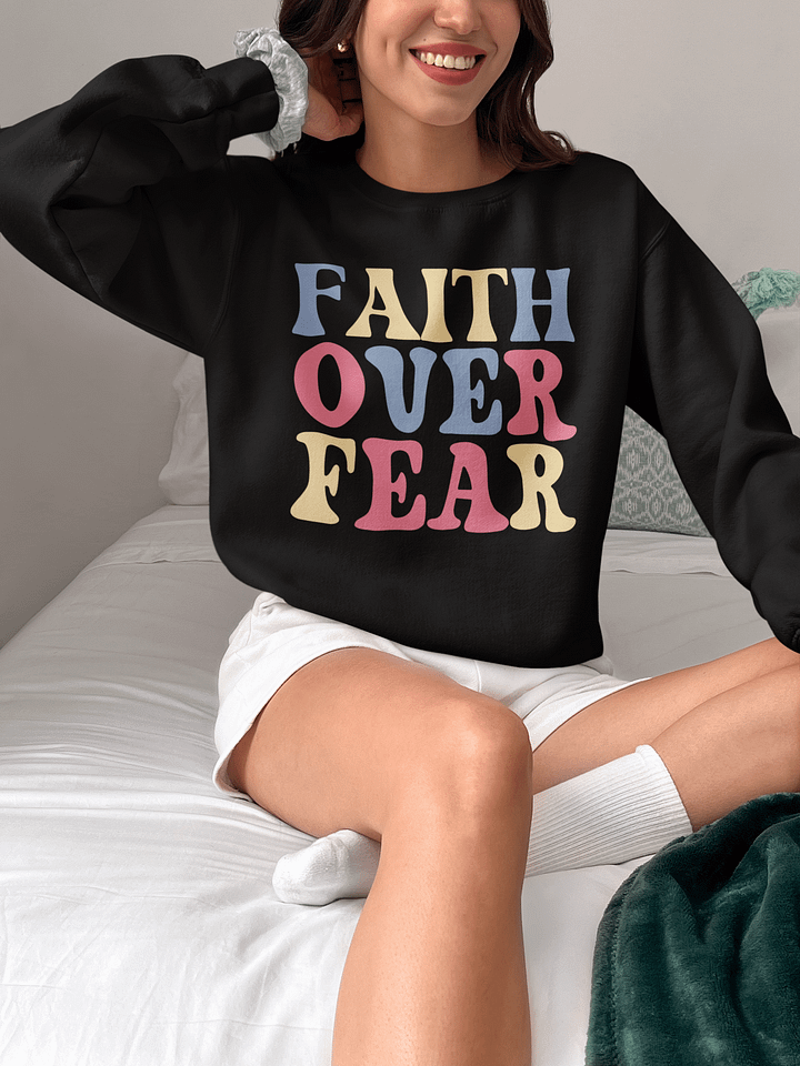Faith Over Fear Gildan Crewneck Sweater product image (1)