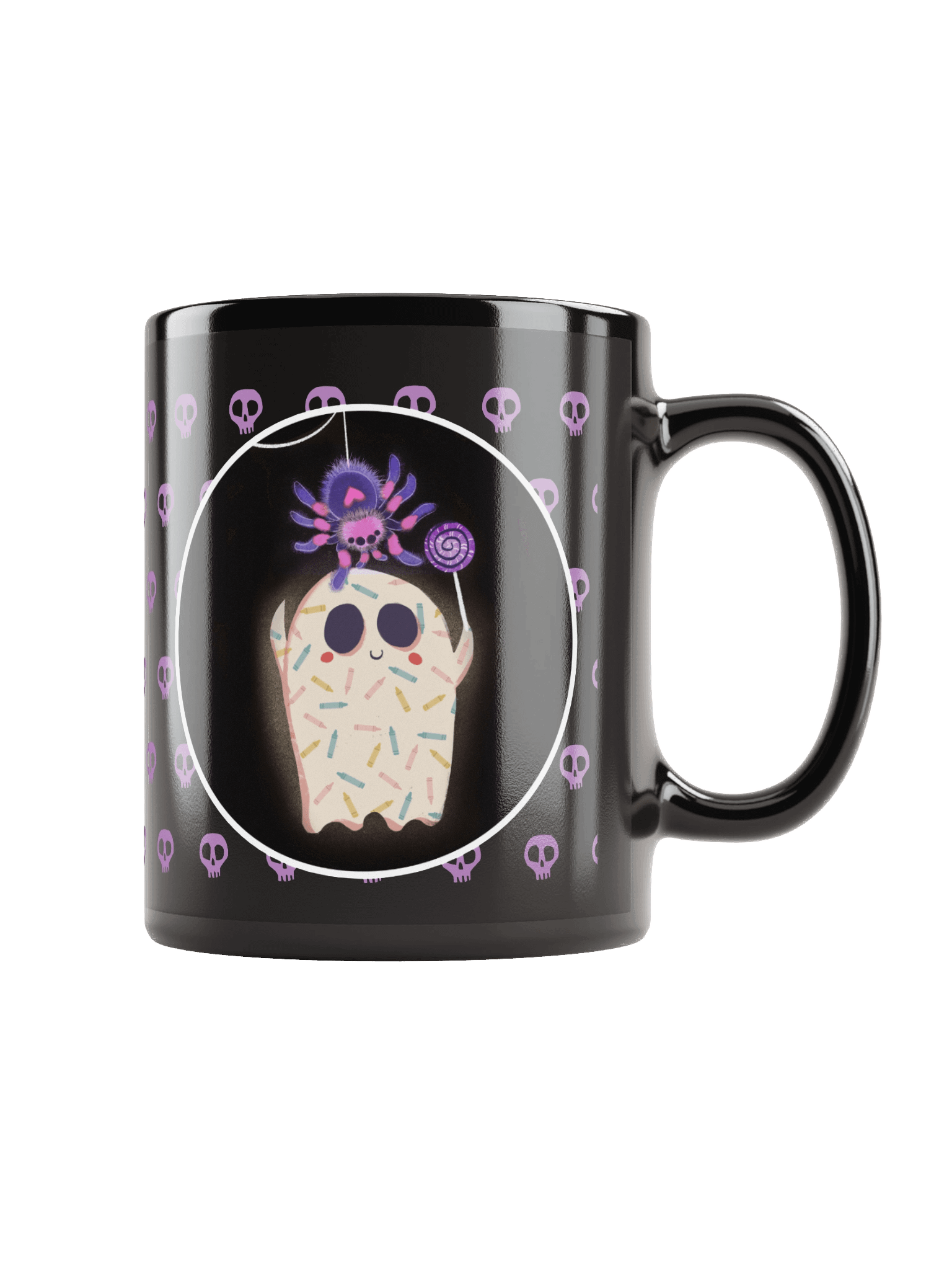 Little Ghost Spider Pet - Black Ceramic Mug product image (1)