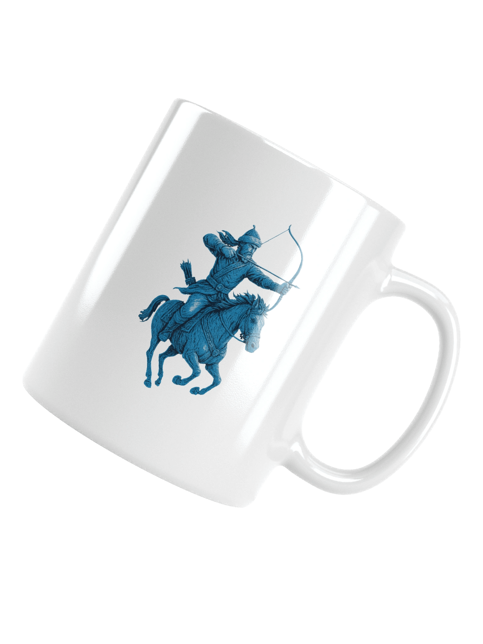 Steppe Archer Reverie: Monochromatic Ceramic Artisan Mug product image (5)