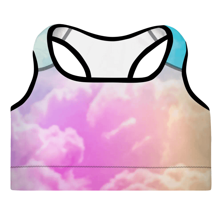 Blur cloud rainbow Design Padded Sports Bra - v7 product image (2)