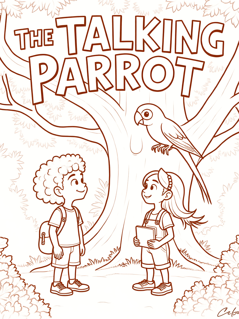 The Talking Parrot Colouring Pages product image (1)