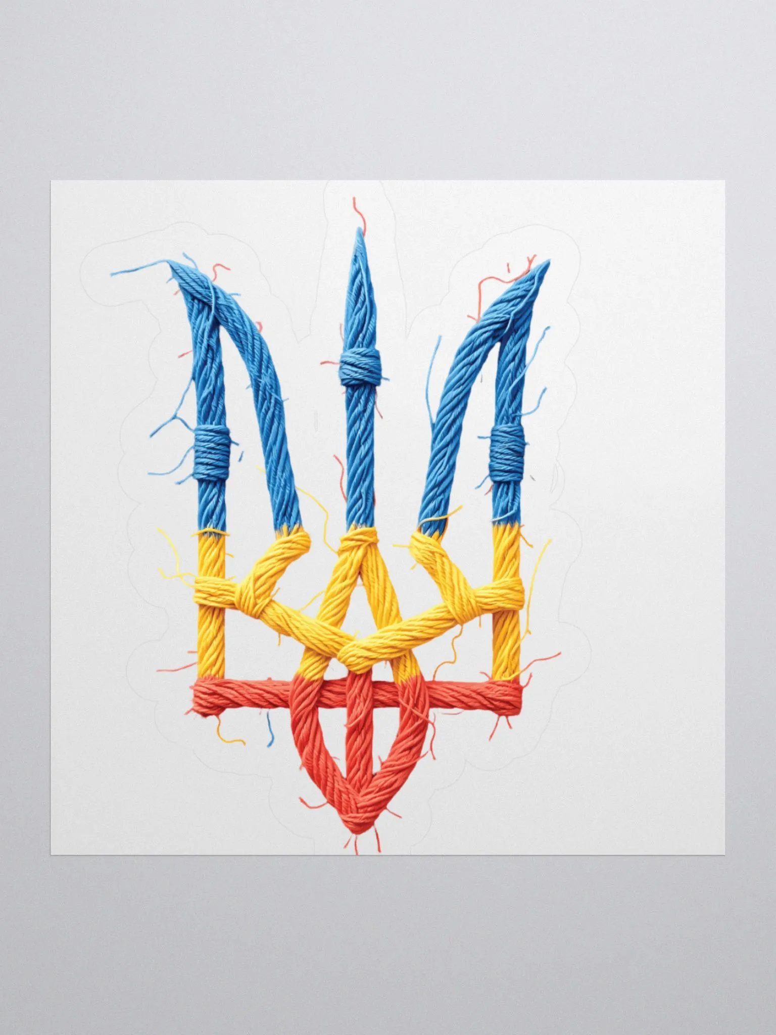 Vintage Support Ukraine Flag | Ukrainian Trident | Stand with Ukraine Kiss-Cut Stickers product image (2)