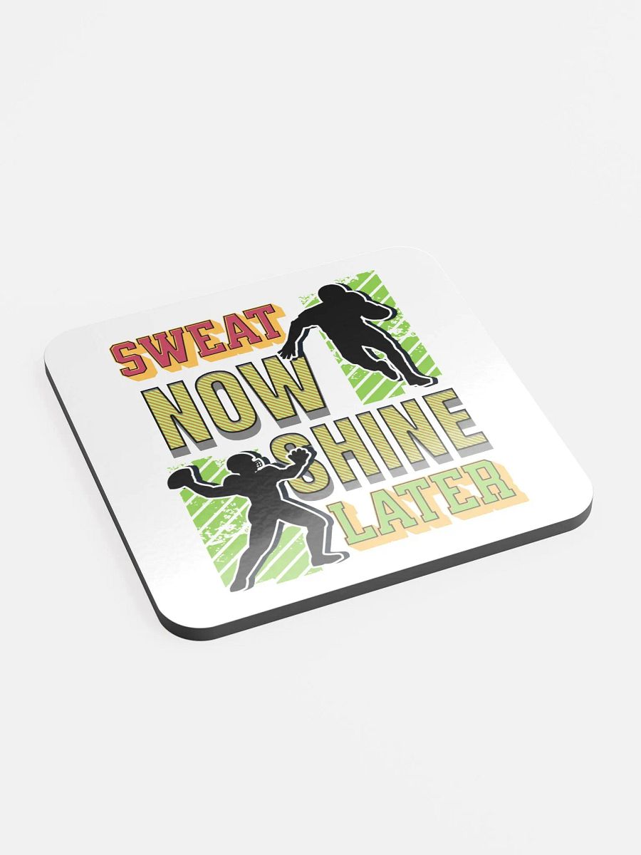 Sweat Now Shine Later Football Cork Coaster Set product image (3)