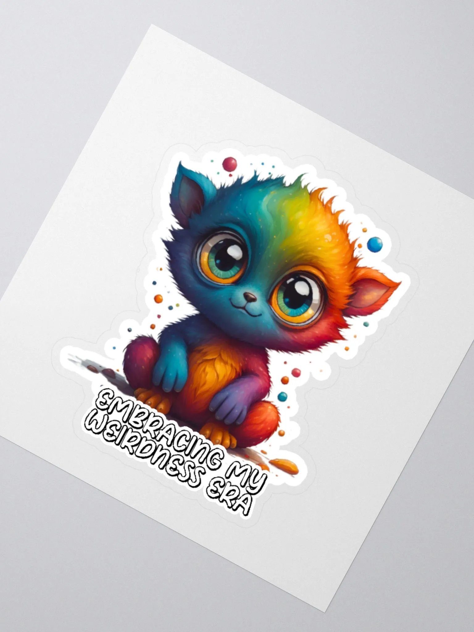 Embracing My Weirdness Era-Kawaii Sticker-Cute & Colorful Creature Sticker-Rainbow Sticker-LGBTQIA+ Sticker product image (4)