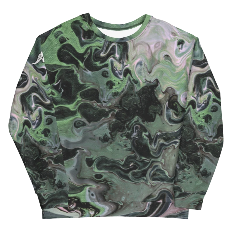 Metallic Green Fluid Acrylic Sweatshirt product image (8)