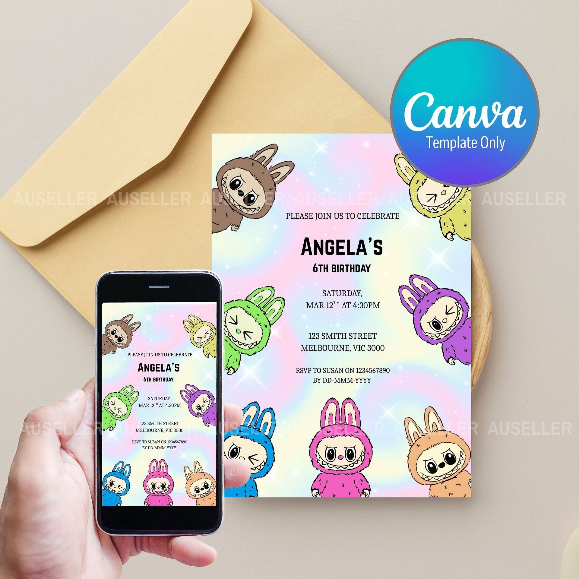 Labubu Birthday Invitation product image (1)