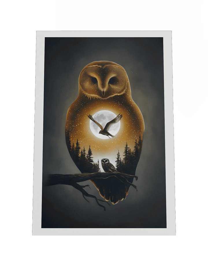 Mystic Owl Moon Poster – Spiritual Night Forest Wall Art product image (2)