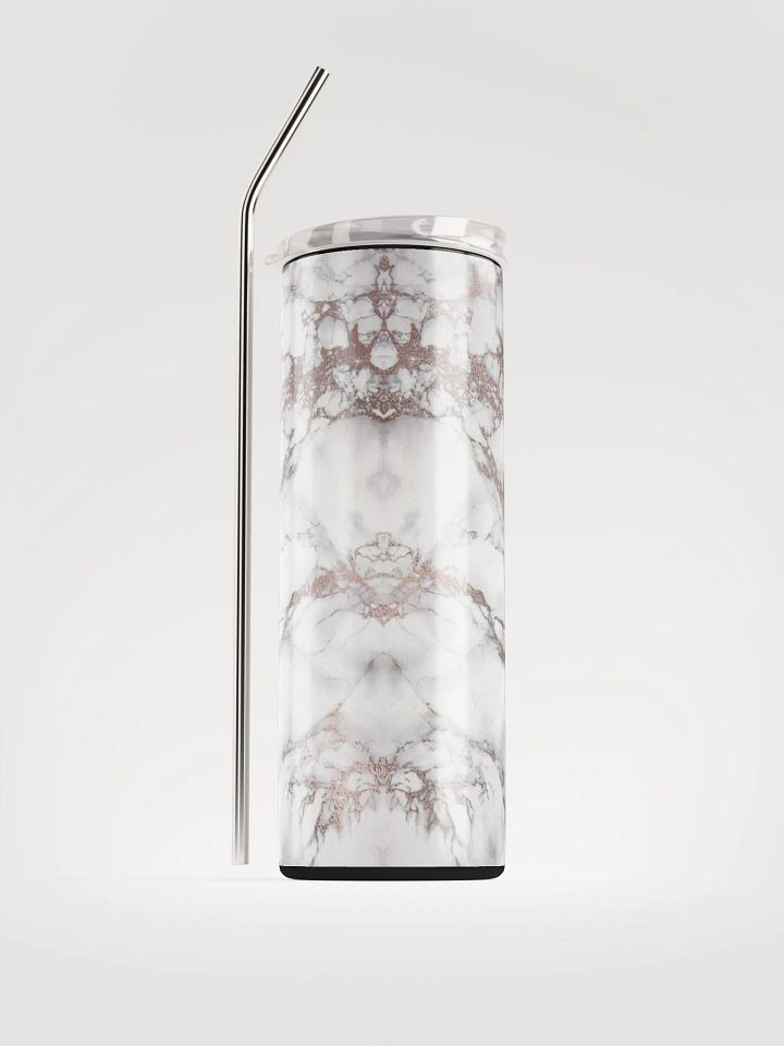 Elegance Defined: Marble Rose Gold Print Stainless Steel Tumbler | Eco-Friendly 20 oz Tumbler with Reusable Straw! product image (1)