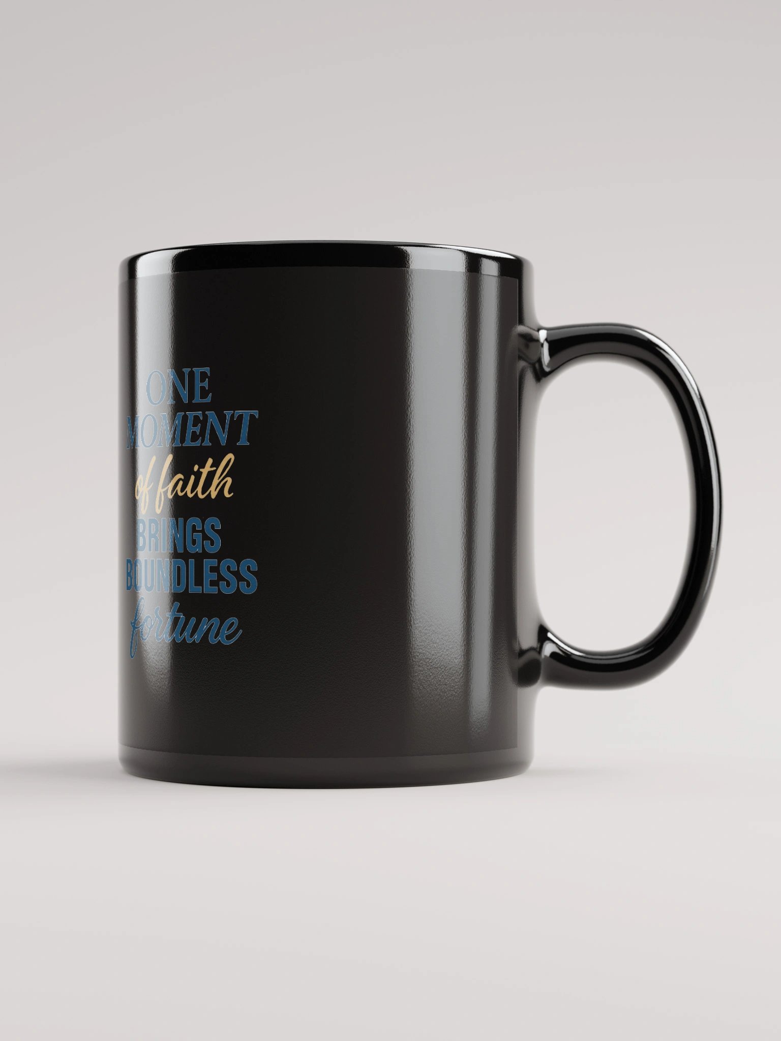 One Moment of Faith – Nichiren Buddhism Black Glossy Mug (11oz/15oz) product image (1)