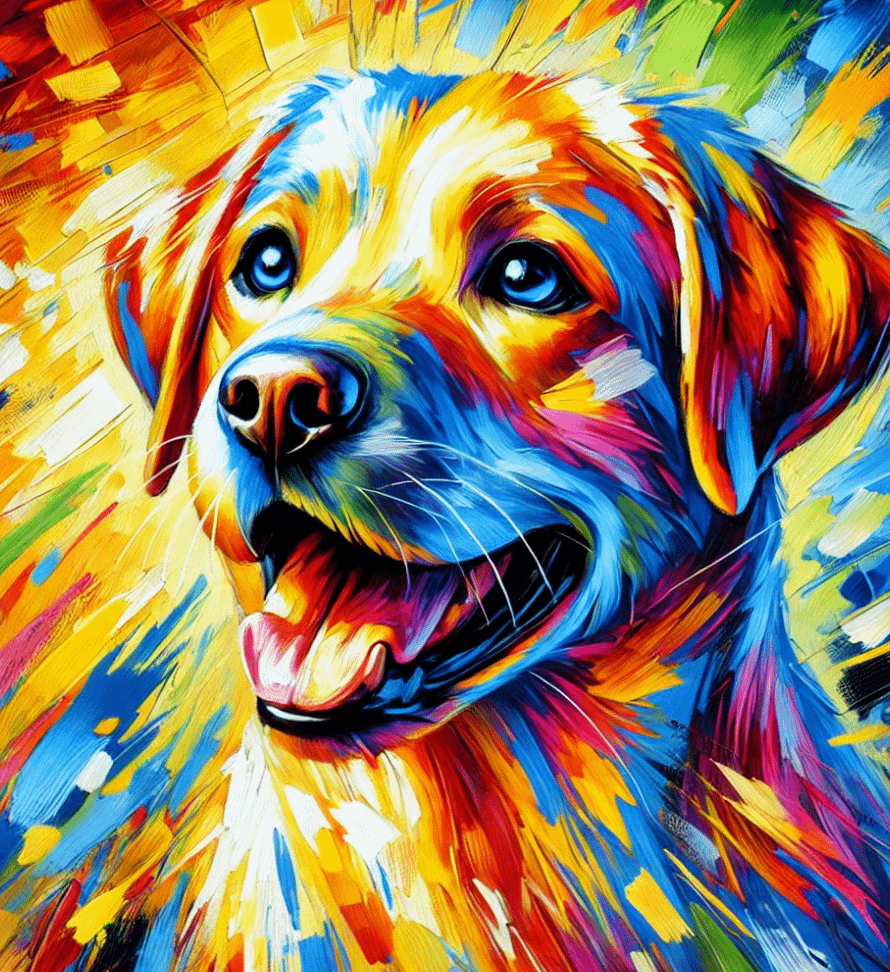 Vibrant Dog Portrait: Joy in Every Brushstroke product image (1)
