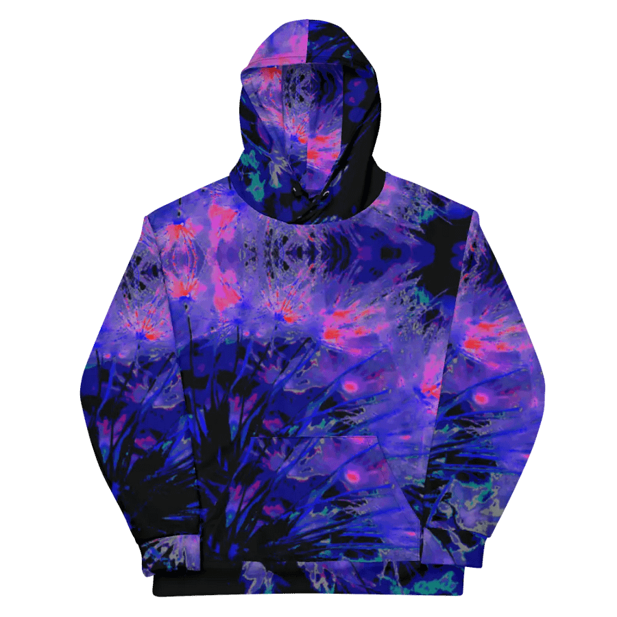 Abstract Funky Neon Dandelion Seeds Unisex Pull Over Hoodie product image (11)