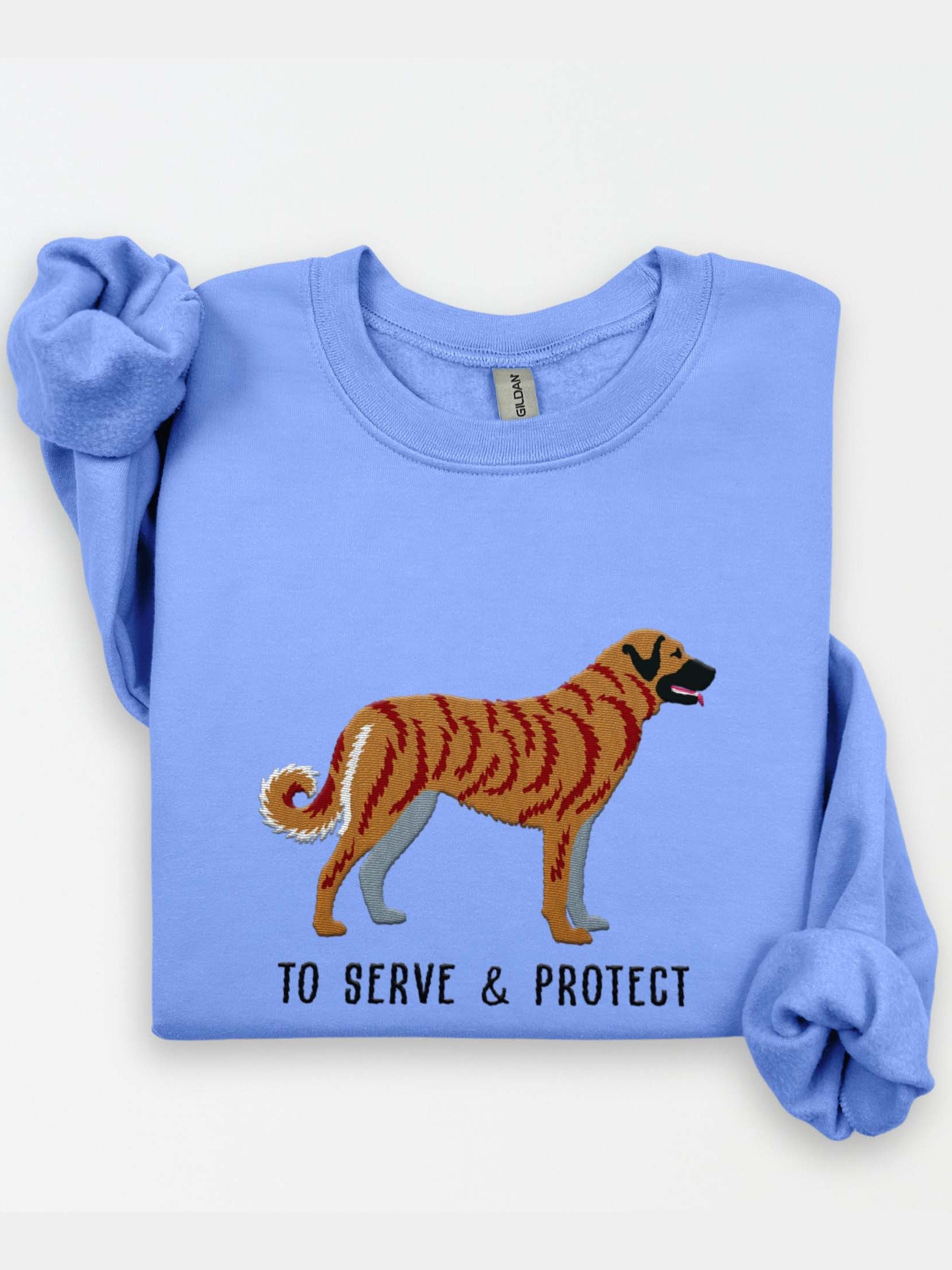 To Serve and Protect Sweatshirt (Embroidered) of an Anatolian Shepherd(Brindle) product image (1)