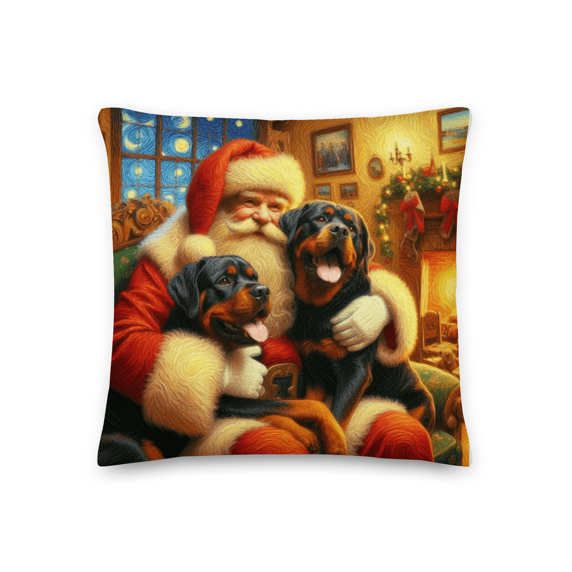 Rottweiler Santa Paws Festive Cozy Christmas Pillow product image (3)