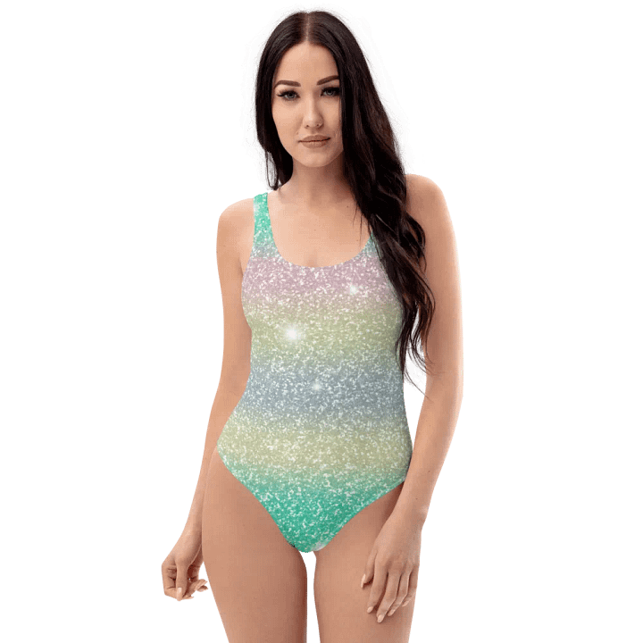 Glitter Unicorn Texture Design One Piece Swimsuit (1) product image (1)