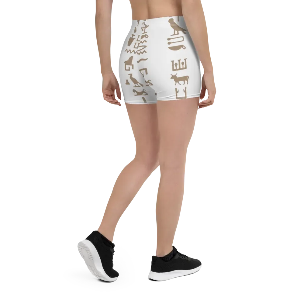 Isis White Hieroglyphs All-Over Print Shorts product image (2)