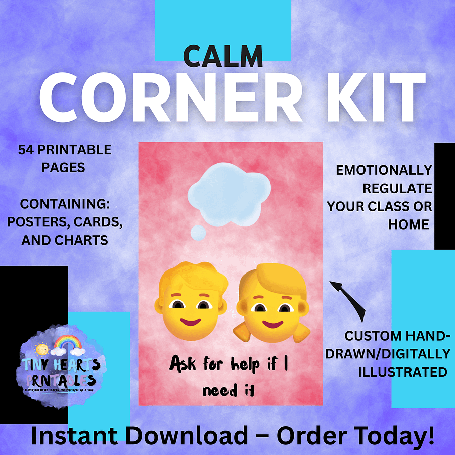Emotions & Regulation Printable Bundle | Zones of Regulation Posters, Calming Cards, Visuals, Communication Cards SEN EYFS product image (9)