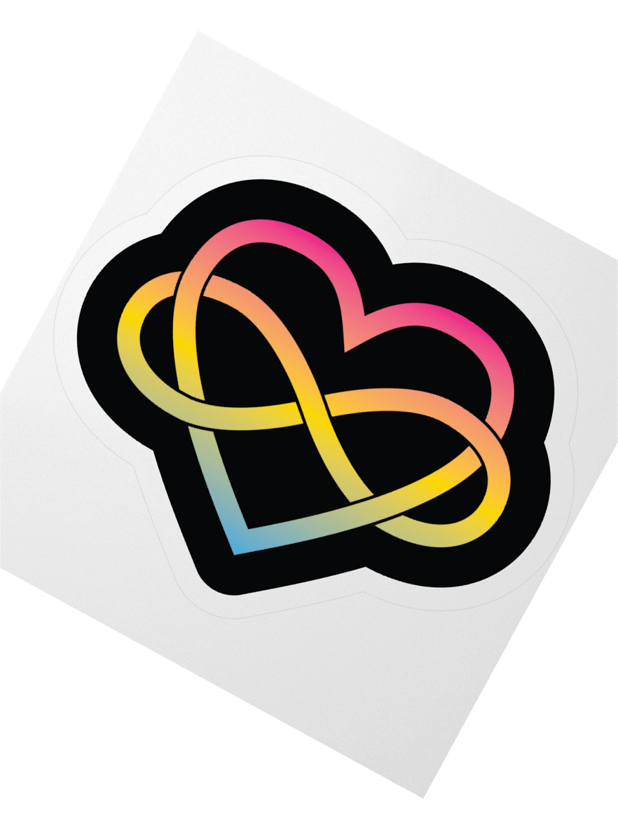 Pansexual Pride Gradient Polyamory Infinity Heart Sticker product image (5)