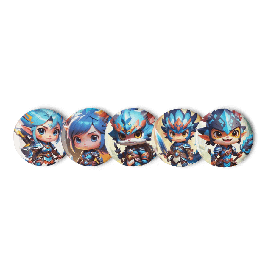Chibi Monster Warrior Set A - Pin Button Collection product image (6)