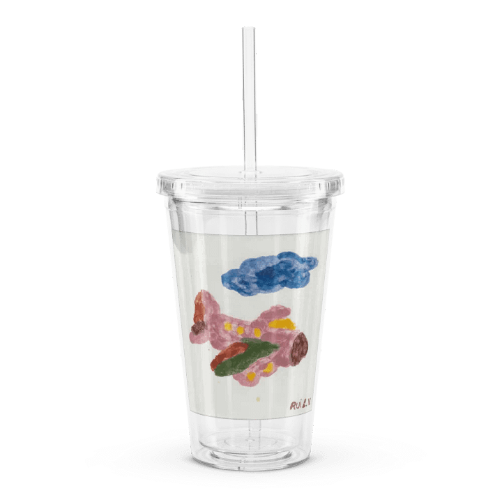 Kid Airplane (Double Wall Clear Plastic Tumbler 16 oz) product image (1)