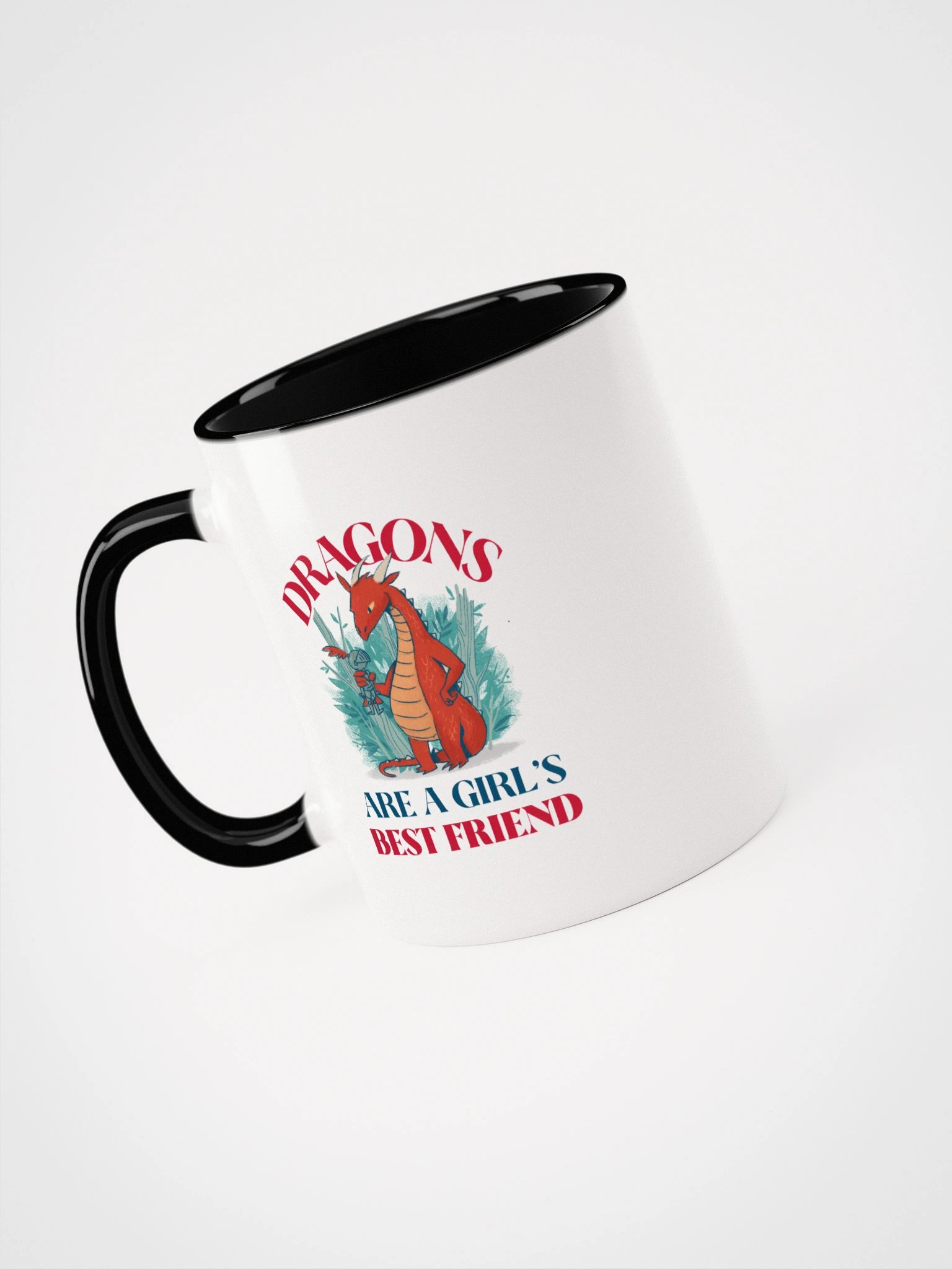 Dragons Are A Girl's Best Friend Dragon Girl Woman Friendship 2-colored Mug product image (1)
