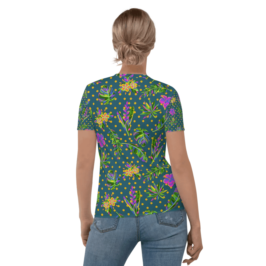 Ladies T shirt all over print tropical design product image (1)