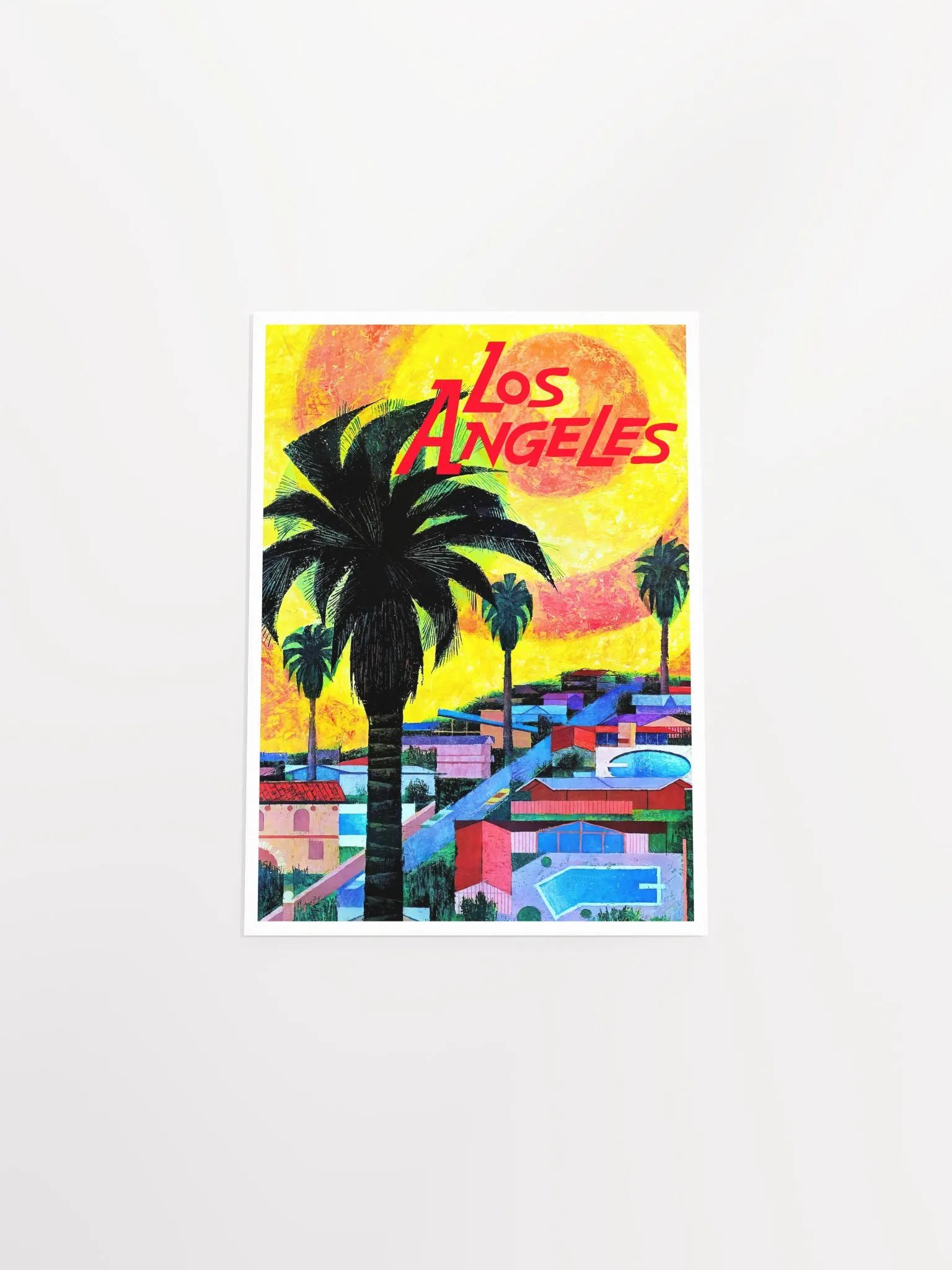 Los Angeles, USA, 1965 — retro vintage travel poster product image (9)